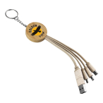 Round Bamboo Charging Cable Key Ring