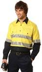 Mens High Visibility Cool-Breeze Cotton Twill Safety Shirts With Reflective 3M Tapes 