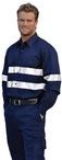 Cotton Drill Long Sleeve Work Shirt With 3M Tapes