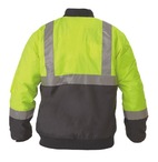 2 Tone Hi Vis Day And Night Bomber Jacket 3M Reflective Tape