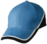 Tri-colour heavy brushed cotton structured cap 