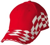 Heavy brushed cotton embroidery check racing with sandwich peakstructured cap 