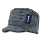 Knitted Flat Top Cap with Visor