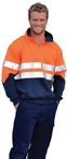 Mens High Visibility Long Sleeve Fleecy Sweat With Collar and 3M Tapes 