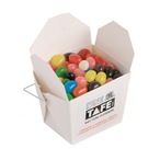White Cardboard Noodle Box Filled with Jelly Beans 100G (Mixed Colours or Corporate Colours)