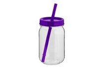 Jar With Coloured Lid And Straw